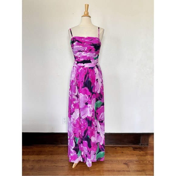 Lauren Ralph Lauren Purple Spaghetti Strap Evening Dress - Picture 1 of 14